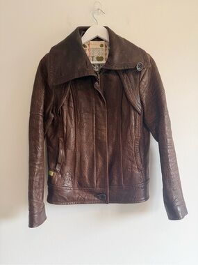 Vintage Soia & Kyo Dark Brown Leather Jacket